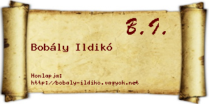 Bobály Ildikó névjegykártya