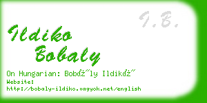 ildiko bobaly business card